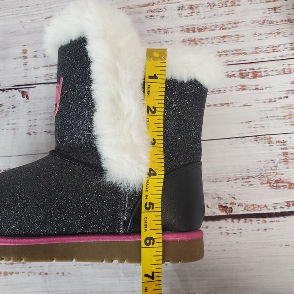 Juicy Couture Little Girl's Cachet Place Boots Size 2 Sparkle Fuzzy Trim Kidcore - Picture 10 of 10